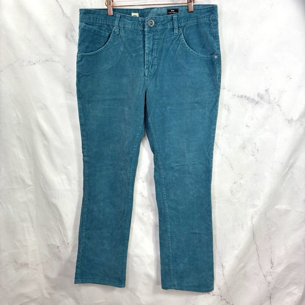 Vintage y2k VOLCOM Teal Corduroy Modern Straight Pant Mens 36 Mallcore 00s Retro - Picture 3 of 15